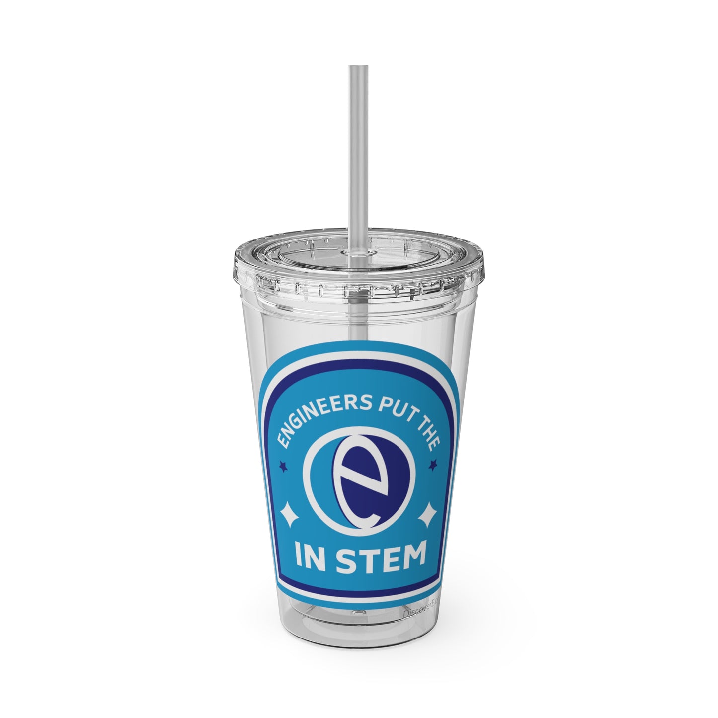 Drink Tumbler - Engineers Put the E in STEM - 16oz Sunsplash Tumbler with Straw