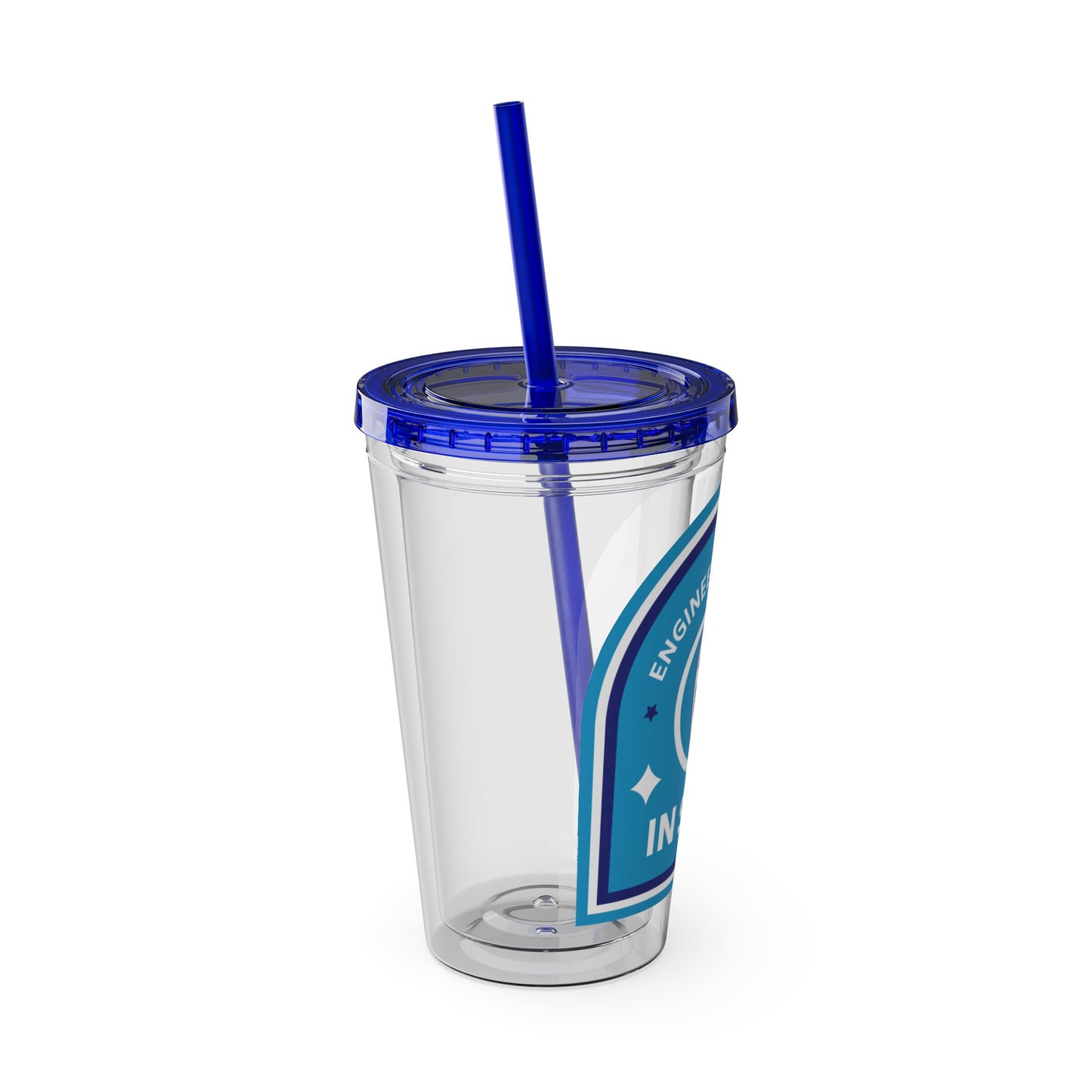 Drink Tumbler - Engineers Put the E in STEM - 16oz Sunsplash Tumbler with Straw