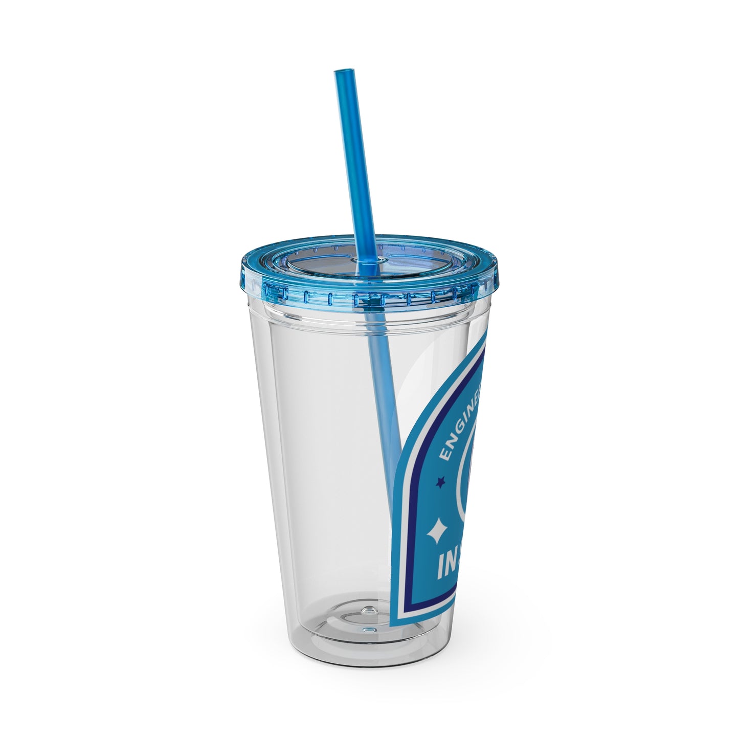 Drink Tumbler - Engineers Put the E in STEM - 16oz Sunsplash Tumbler with Straw