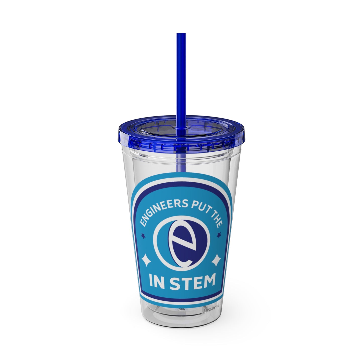 Drink Tumbler - Engineers Put the E in STEM - 16oz Sunsplash Tumbler with Straw