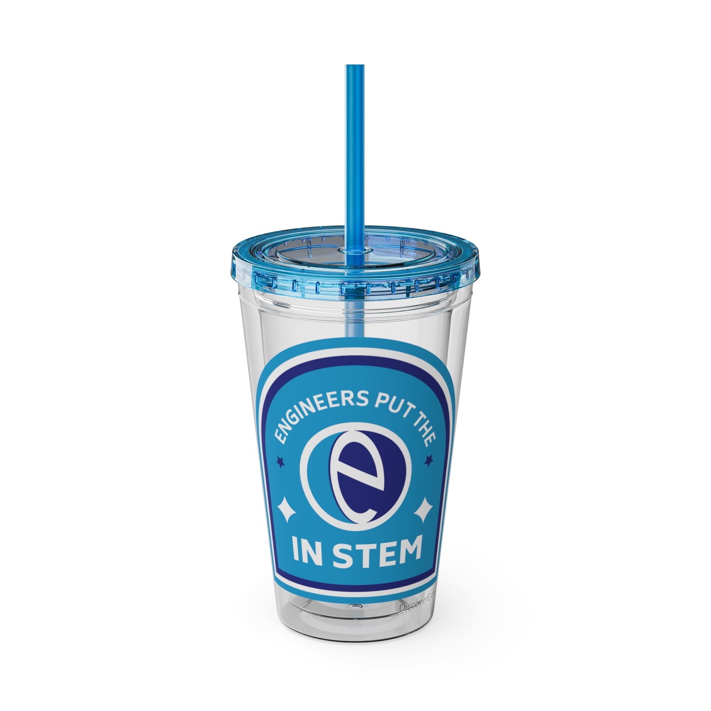 Drink Tumbler - Engineers Put the E in STEM - 16oz Sunsplash Tumbler with Straw