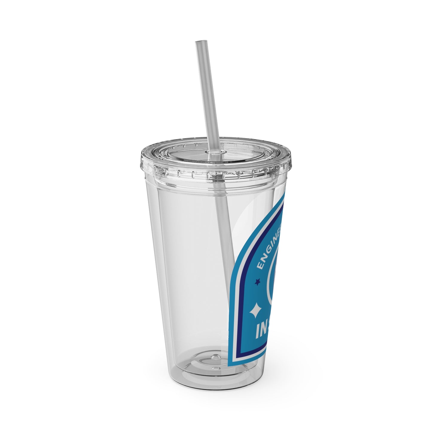 Drink Tumbler - Engineers Put the E in STEM - 16oz Sunsplash Tumbler with Straw