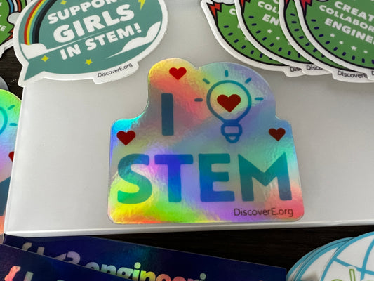I (love) STEM Holographic Sticker [Bulk Pack]